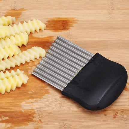 French Fries Cut Stainless Steel Saw Blade Serrated Cutter Fruit and Vegetable Tools Wave Knife Kitchen Equipment Accessories - DealBuddy