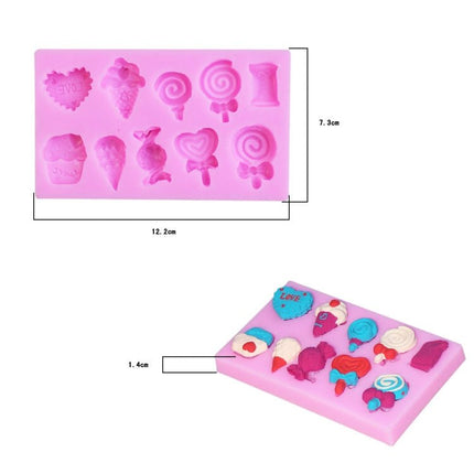 G114 Candy Lollipop Ice Cream Shape Silicone Mold Chocolate Biscuits Cake Decoration - DealBuddy