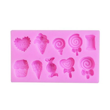 G114 Candy Lollipop Ice Cream Shape Silicone Mold Chocolate Biscuits Cake Decoration - DealBuddy