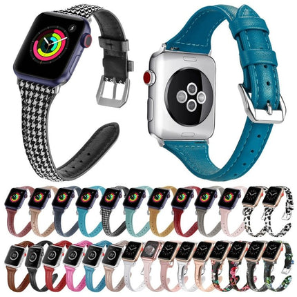 Genuine Leather Watch Band For Apple Watch Series, 7 41mm / 6&SE&5&4 40mm / 3&2&1 38mm, 7 45mm / 6&SE&5&4 44mm / 3&2&1 42mm - DealBuddy