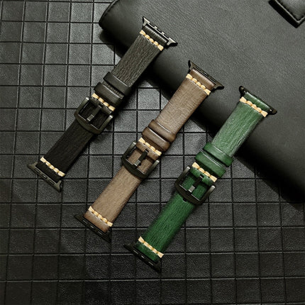 Genuine Leather Watchband For Apple Watch Series, 7 41mm / 6&SE&5&4 40mm / 3&2&1 38mm, 7 45mm / 6&SE&5&4 44mm / 3&2&1 42mm - DealBuddy