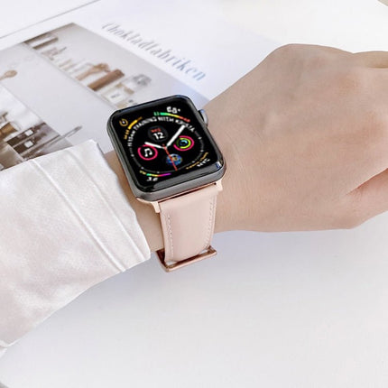 Genuine Leather Watchband For Apple Watch Series, 7 41mm / 6&SE&5&4 40mm / 3&2&1 38mm, 7 45mm / 6&SE&5&4 44mm / 3&2&1 42mm - DealBuddy