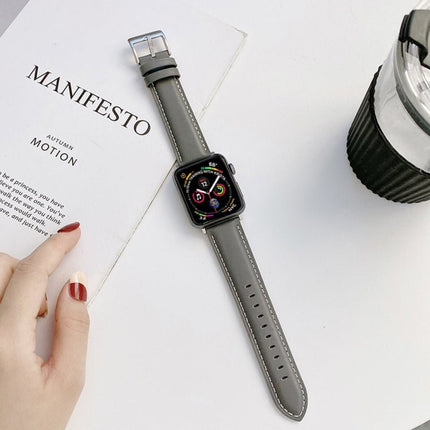 Genuine Leather Watchband For Apple Watch Series, 7 41mm / 6&SE&5&4 40mm / 3&2&1 38mm, 7 45mm / 6&SE&5&4 44mm / 3&2&1 42mm - DealBuddy