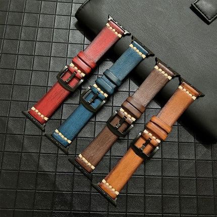 Genuine Leather Watchband For Apple Watch Series, 7 41mm / 6&SE&5&4 40mm / 3&2&1 38mm, 7 45mm / 6&SE&5&4 44mm / 3&2&1 42mm - DealBuddy