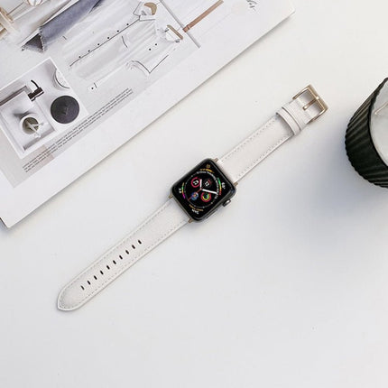 Genuine Leather Watchband For Apple Watch Series, 7 41mm / 6&SE&5&4 40mm / 3&2&1 38mm, 7 45mm / 6&SE&5&4 44mm / 3&2&1 42mm - DealBuddy