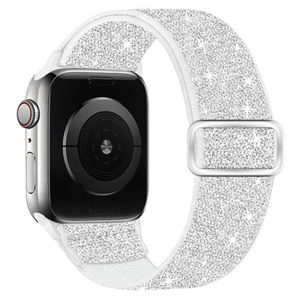 Glitter Elastic Nylon Watch Band, For Apple Watch 49mm / 46mm / 45mm / 44mm, For Apple Watch 42mm / 41mm / 40mm / 38mm - DealBuddy