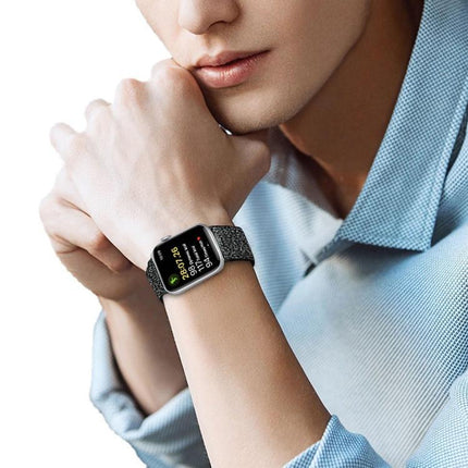Glitter Elastic Nylon Watch Band, For Apple Watch 49mm / 46mm / 45mm / 44mm, For Apple Watch 42mm / 41mm / 40mm / 38mm - DealBuddy
