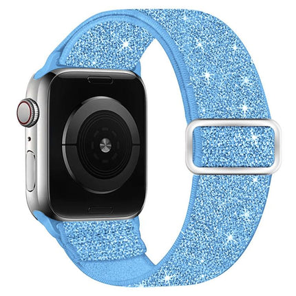 Glitter Elastic Nylon Watch Band, For Apple Watch 49mm / 46mm / 45mm / 44mm, For Apple Watch 42mm / 41mm / 40mm / 38mm - DealBuddy