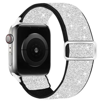 Glitter Elastic Nylon Watch Band, For Apple Watch 49mm / 46mm / 45mm / 44mm, For Apple Watch 42mm / 41mm / 40mm / 38mm - DealBuddy