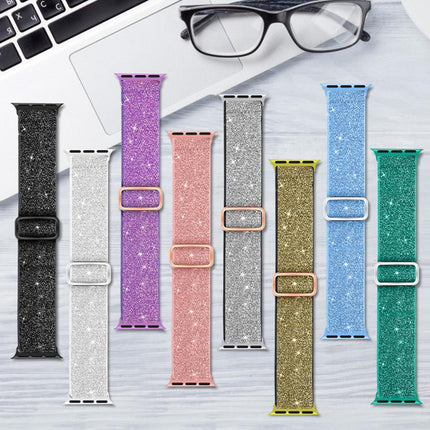 Glitter Elastic Nylon Watch Band, For Apple Watch 49mm / 46mm / 45mm / 44mm, For Apple Watch 42mm / 41mm / 40mm / 38mm - DealBuddy