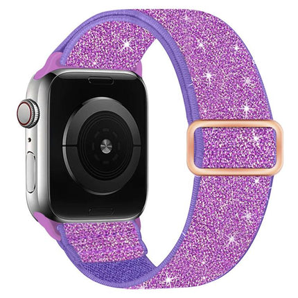 Glitter Elastic Nylon Watch Band, For Apple Watch 49mm / 46mm / 45mm / 44mm, For Apple Watch 42mm / 41mm / 40mm / 38mm - DealBuddy