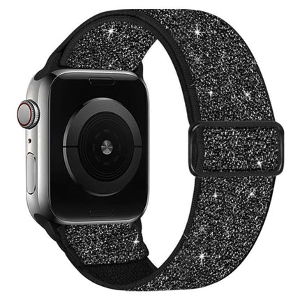 Glitter Elastic Nylon Watch Band, For Apple Watch 49mm / 46mm / 45mm / 44mm, For Apple Watch 42mm / 41mm / 40mm / 38mm - DealBuddy