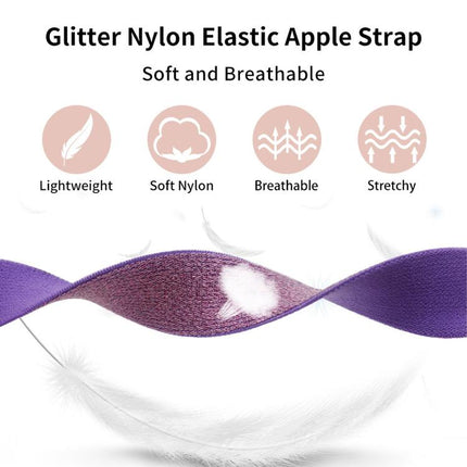 Glitter Elastic Nylon Watch Band, For Apple Watch 49mm / 46mm / 45mm / 44mm, For Apple Watch 42mm / 41mm / 40mm / 38mm - DealBuddy