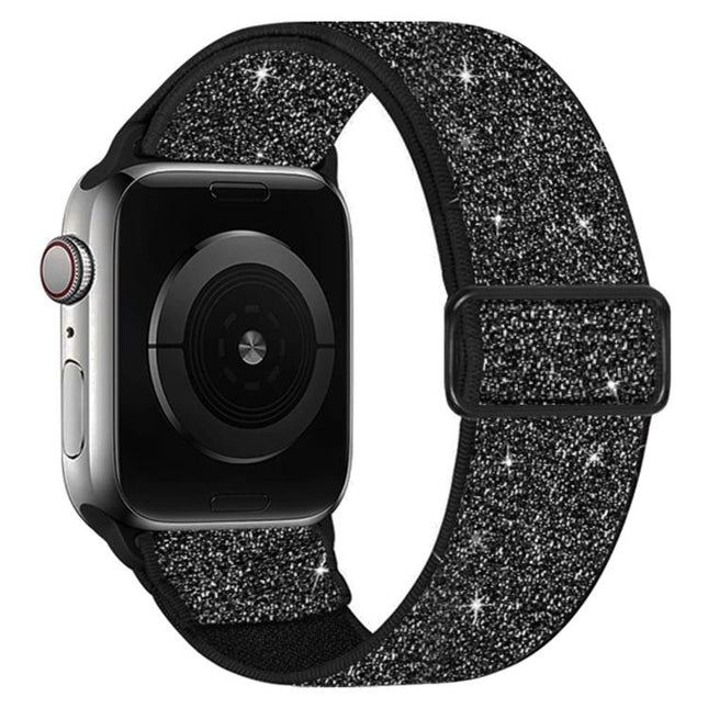 Glitter Elastic Nylon Watch Band, For Apple Watch 49mm / 46mm / 45mm / 44mm, For Apple Watch 42mm / 41mm / 40mm / 38mm - DealBuddy