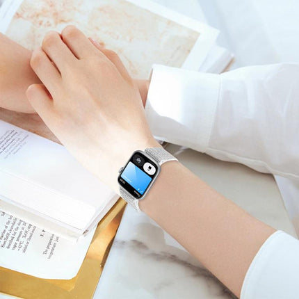 Glitter Elastic Nylon Watch Band, For Apple Watch 49mm / 46mm / 45mm / 44mm, For Apple Watch 42mm / 41mm / 40mm / 38mm - DealBuddy