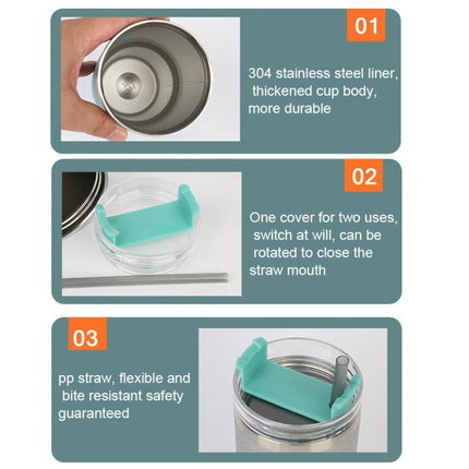Glitter Insulation Coffee Cup Double Layer Ice Cup Stainless Steel Car Cup With Straw - DealBuddy