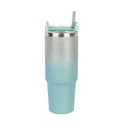 Glitter Insulation Coffee Cup Double Layer Ice Cup Stainless Steel Car Cup With Straw - DealBuddy
