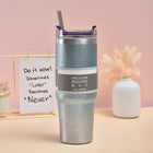 Glitter Insulation Coffee Cup Double Layer Ice Cup Stainless Steel Car Cup With Straw - DealBuddy