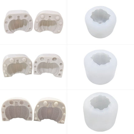 Halloween Three - Dimensional Pumpkin Cake DIY Scented Candle Silicone Mold - DealBuddy