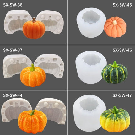 Halloween Three - Dimensional Pumpkin Cake DIY Scented Candle Silicone Mold - DealBuddy