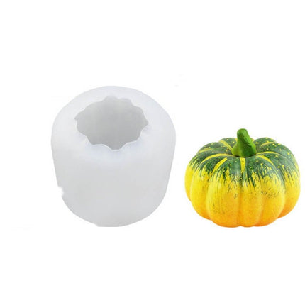 Halloween Three - Dimensional Pumpkin Cake DIY Scented Candle Silicone Mold - DealBuddy