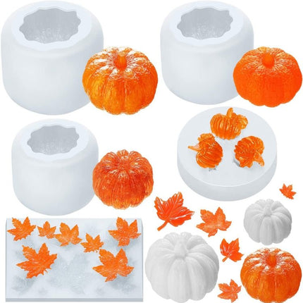 Halloween Three - Dimensional Pumpkin Cake DIY Scented Candle Silicone Mold - DealBuddy