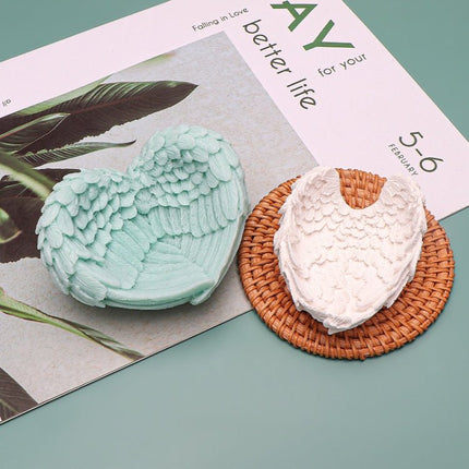 Heart Shaped Angel Wings Silicone Mold Baking Ice Cream Candle Aromatherapy Mold - DealBuddy