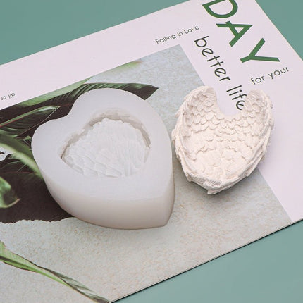 Heart Shaped Angel Wings Silicone Mold Baking Ice Cream Candle Aromatherapy Mold - DealBuddy