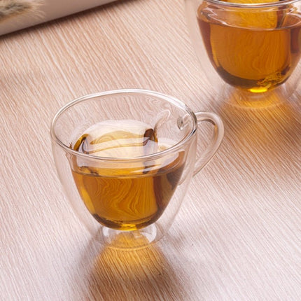 Heart Shaped Double Wall Glass Mug Resistant Transparent Tea Cups - DealBuddy