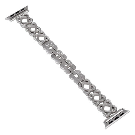 Hearts Crossed Diamond Metal Watch Band, For Apple Watch SE 2022 44mm, For Apple Watch Series 7 41mm, For Apple Watch Series 7 45mm, For Apple Watch SE 40mm, For Apple Watch SE 44mm, For Apple Watch 6 40mm, For Apple Watch Series 6 44mm                ... - DealBuddy