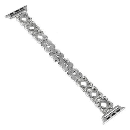 Hearts Crossed Diamond Metal Watch Band, For Apple Watch SE 2022 44mm, For Apple Watch Series 7 41mm, For Apple Watch Series 7 45mm, For Apple Watch SE 40mm, For Apple Watch SE 44mm, For Apple Watch 6 40mm, For Apple Watch Series 6 44mm                ... - DealBuddy