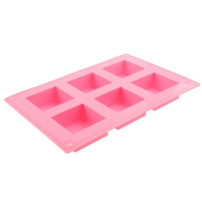High Quality 6 Holes Square Shape Silicone Material Cake Mold - DealBuddy