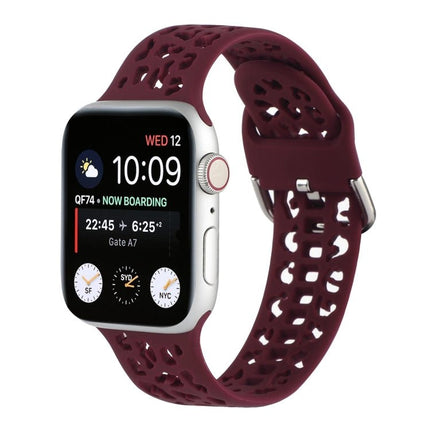 Hollow Out Silicone Watchband For Apple Watch Series, 7 41mm / 6&SE&5&4 40mm / 3&2&1 38mm, 7 45mm / 6&SE&5&4 44mm / 3&2&1 42mm - DealBuddy