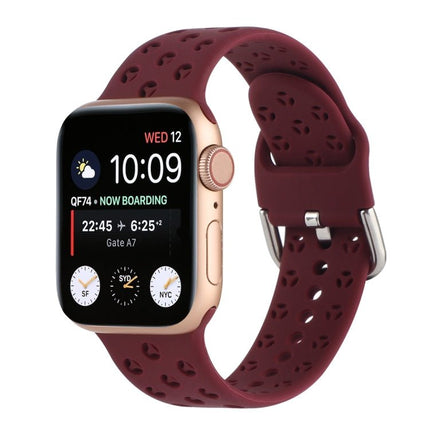Hollow Out Silicone Watchband For Apple Watch Series, 7 41mm / 6&SE&5&4 40mm / 3&2&1 38mm, 7 45mm / 6&SE&5&4 44mm / 3&2&1 42mm - DealBuddy