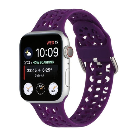 Hollow Out Silicone Watchband For Apple Watch Series, 7 41mm / 6&SE&5&4 40mm / 3&2&1 38mm, 7 45mm / 6&SE&5&4 44mm / 3&2&1 42mm - DealBuddy