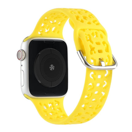 Hollow Out Silicone Watchband For Apple Watch Series, 7 41mm / 6&SE&5&4 40mm / 3&2&1 38mm, 7 45mm / 6&SE&5&4 44mm / 3&2&1 42mm - DealBuddy
