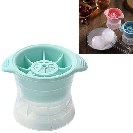Home Spherical Ice Lattice Whisky Wine Ice Cube Maker Silicone Trays Mold with Cover - DealBuddy