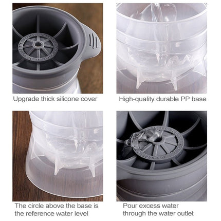 Home Spherical Ice Lattice Whisky Wine Ice Cube Maker Silicone Trays Mold with Cover - DealBuddy