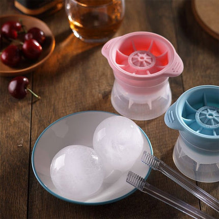 Home Spherical Ice Lattice Whisky Wine Ice Cube Maker Silicone Trays Mold with Cover - DealBuddy