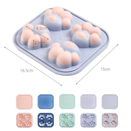 Household Cat Paw Shape Creative Silicone Ice Box Ice Cube Mold Ice Hockey DIY Food Supplement Box with Lid - DealBuddy