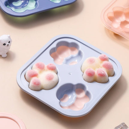 Household Cat Paw Shape Creative Silicone Ice Box Ice Cube Mold Ice Hockey DIY Food Supplement Box with Lid - DealBuddy