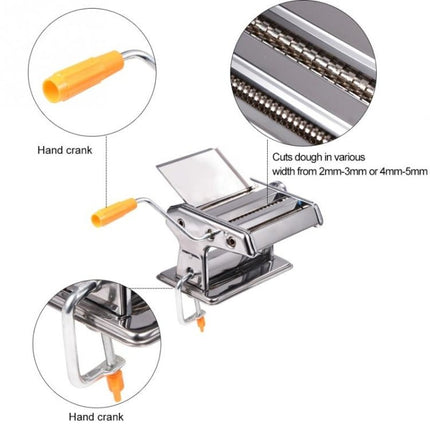 Household Stainless Steel Pasta Making Machine Manual Noodle Maker Spaghetti Hand Cutter - DealBuddy