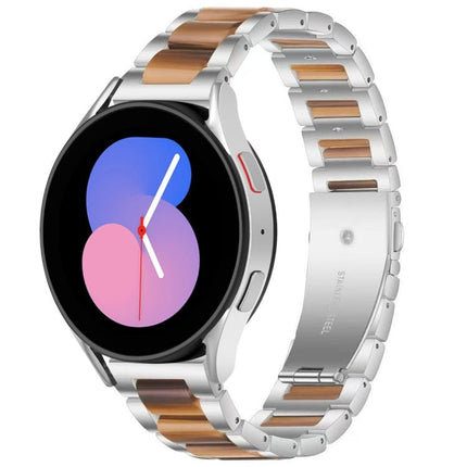 Interbead Resin Metal Watch Band, For Galaxy Watch 5 40 / 44mm, For Galaxy Watch 5 Pro 45mm, For Galaxy Watch 4 40 / 44mm - DealBuddy