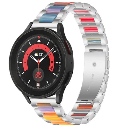 Interbead Resin Metal Watch Band, For Galaxy Watch 5 40 / 44mm, For Galaxy Watch 5 Pro 45mm, For Galaxy Watch 4 40 / 44mm - DealBuddy