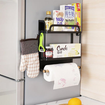 Kitchen Double Layers Magnetic Refrigerator Rack Storage Holder - DealBuddy