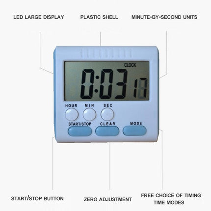Kitchen Timer 24 Hours Digital Alarm Clock LCD Screen Magnetic Backing for Cooking Baking - DealBuddy