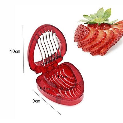 Kitchen Tool Plastic Strawberry Slicer Fruit Knife with Stainless Steel Blade - DealBuddy