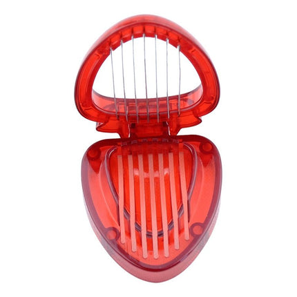 Kitchen Tool Plastic Strawberry Slicer Fruit Knife with Stainless Steel Blade - DealBuddy