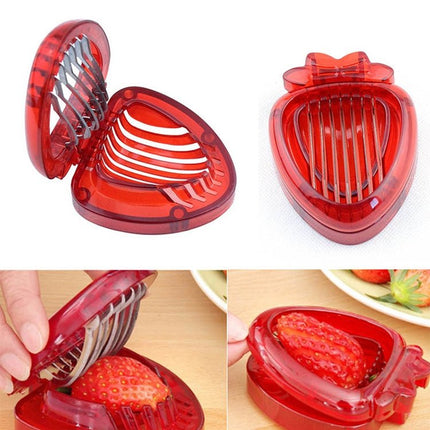 Kitchen Tool Plastic Strawberry Slicer Fruit Knife with Stainless Steel Blade - DealBuddy