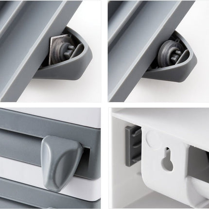 Kitchen Wall Mounted Cling Film Holder Wrap Storage Rack Hanger Rack Cutting Device, Size: 39 x 10 x 24cm - DealBuddy